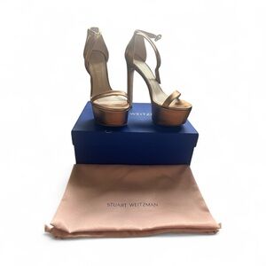 Stuart Weitzman Bronze High Heel Sandals
